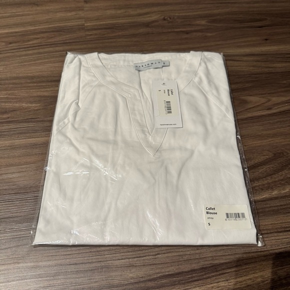 Harshman Callet Blouse White Long Sleeve Cotton Relaxed Fit - Size Small NWT - Picture 5 of 7